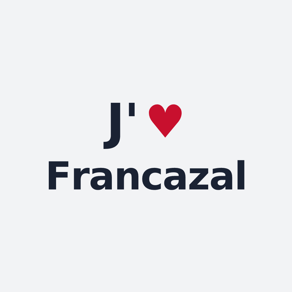 Poster personnalisé Francazal — design « J'aime Francazal » imprimé sur le poster