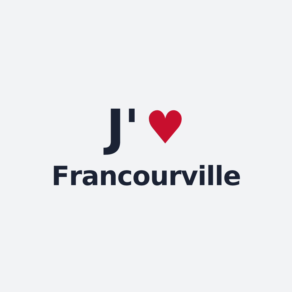 Poster personnalisé Francourville — design « J'aime Francourville » imprimé sur le poster