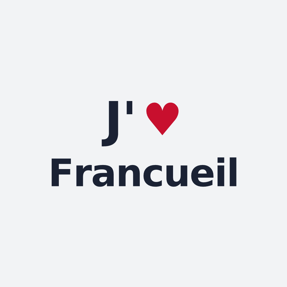 Poster personnalisé Francueil — design « J'aime Francueil » imprimé sur le poster