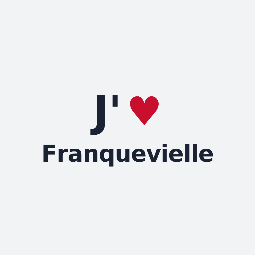 Poster personnalisé Franquevielle — design « J'aime Franquevielle » imprimé sur le poster