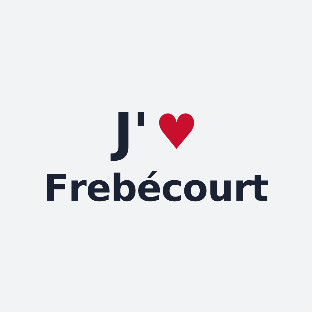 Poster personnalisé Frebécourt — design « J'aime Frebécourt » imprimé sur le poster