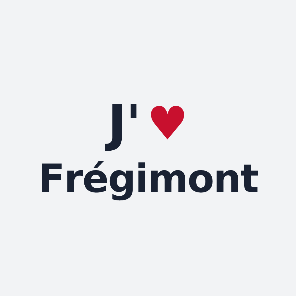 Poster personnalisé Frégimont — design « J'aime Frégimont » imprimé sur le poster