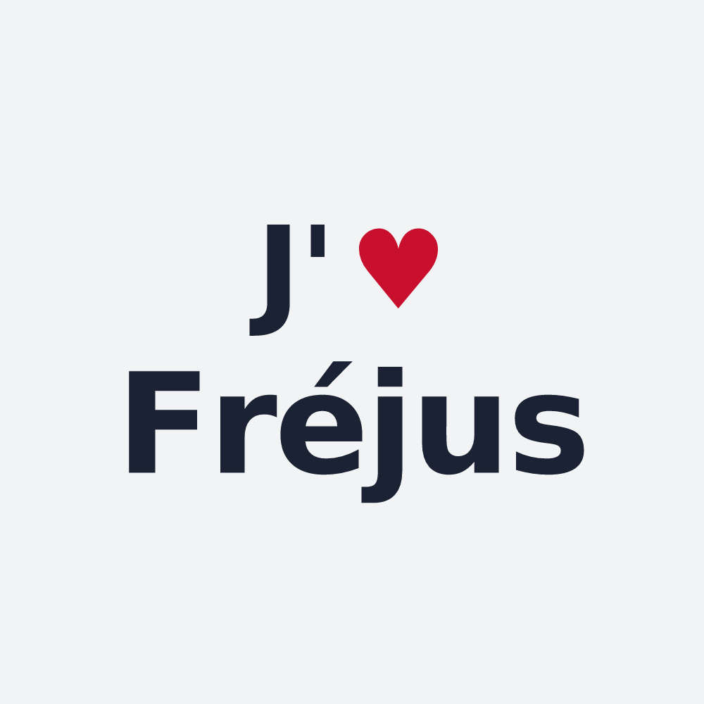 Poster personnalisé Fréjus — design « J'aime Fréjus » imprimé sur le poster