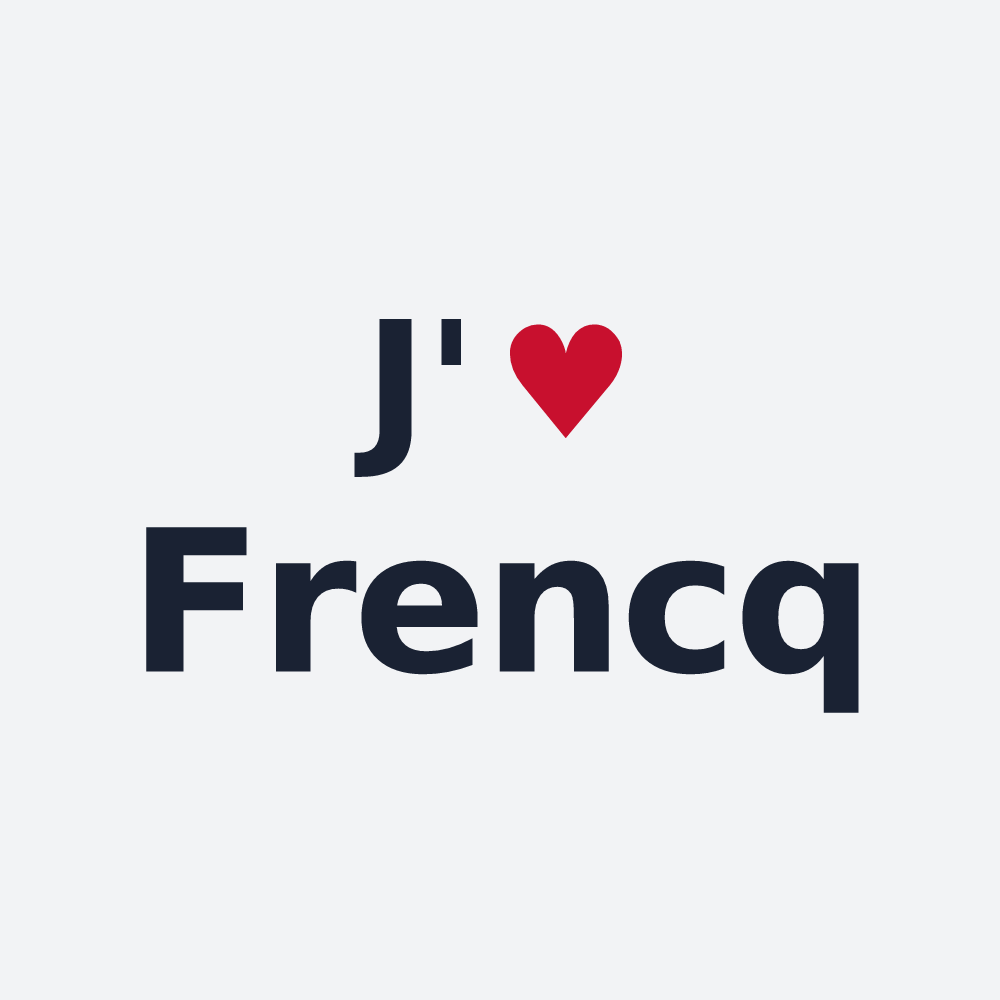 Poster personnalisé Frencq — design J'aime Frencq