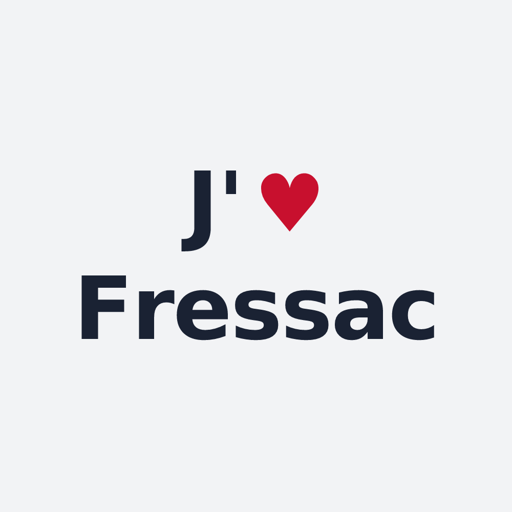 Poster personnalisé Fressac — design « J'aime Fressac » imprimé sur le poster
