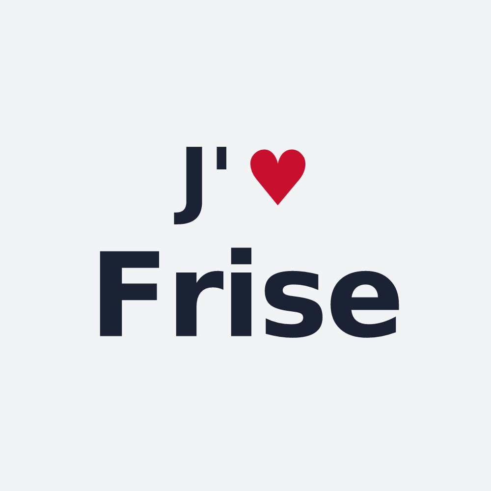 Poster personnalisé Frise — design « J'aime Frise » imprimé sur le poster