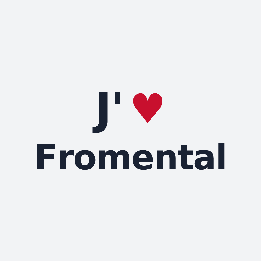 Poster personnalisé Fromental — design J'aime Fromental