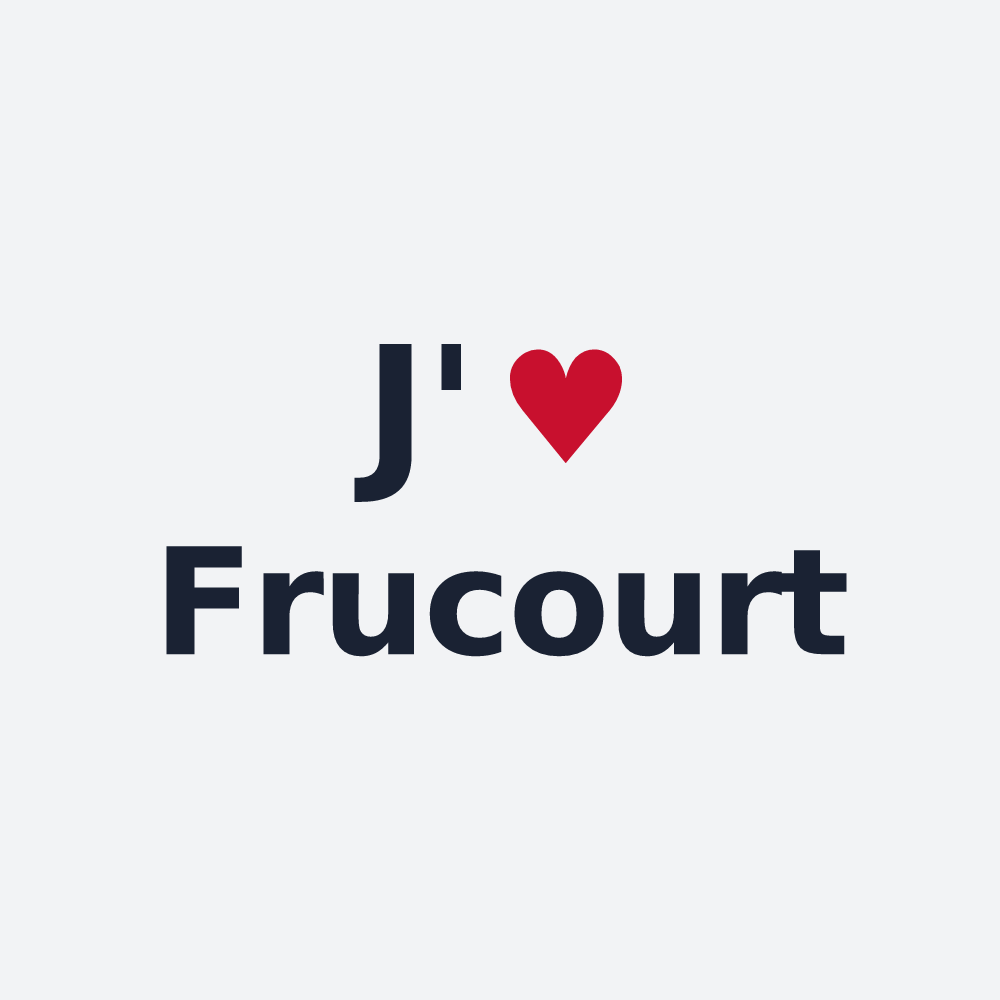 Poster personnalisé Frucourt — design « J'aime Frucourt » imprimé sur le poster