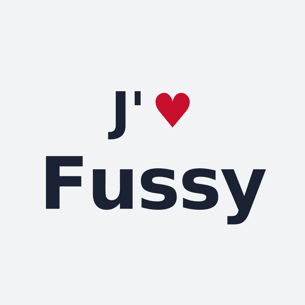 Poster personnalisé Fussy — design « J'aime Fussy » imprimé sur le poster