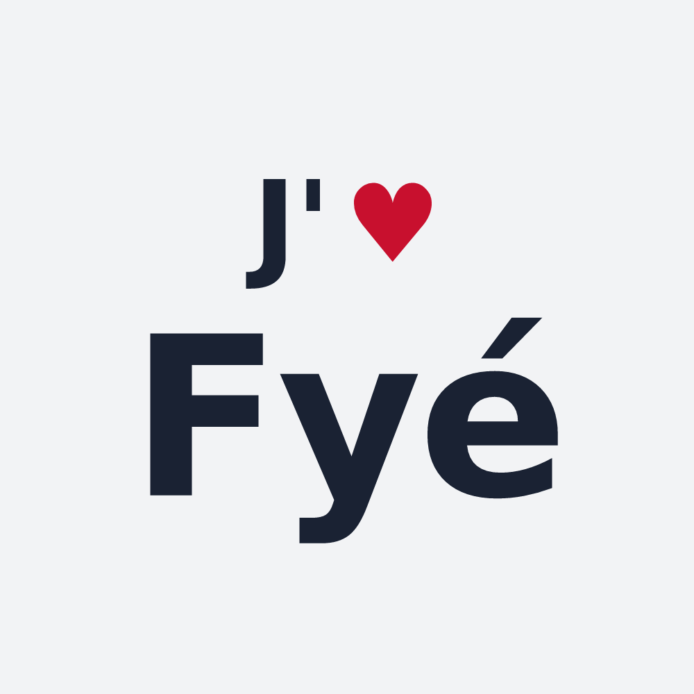 Poster personnalisé Fyé — design « J'aime Fyé » imprimé sur le poster