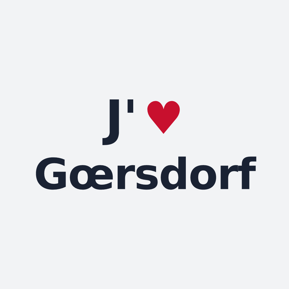 Poster personnalisé Gœrsdorf — design « J'aime Gœrsdorf » imprimé sur le poster