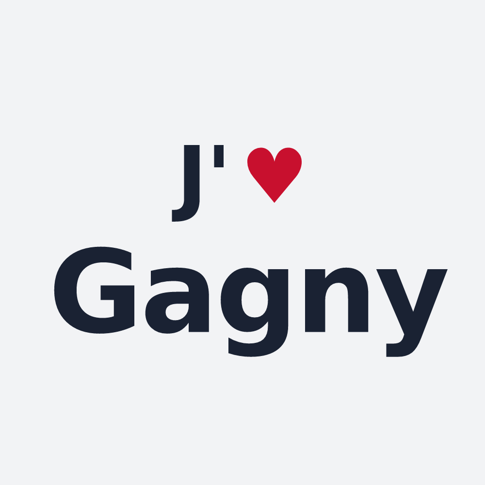 Poster personnalisé Gagny — design « J'aime Gagny » imprimé sur le poster