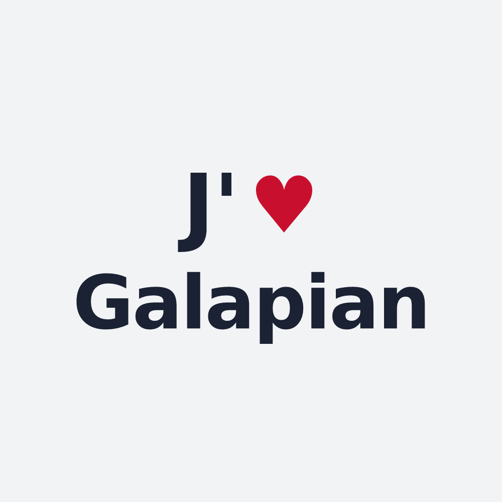 Poster personnalisé Galapian — design « J'aime Galapian » imprimé sur le poster