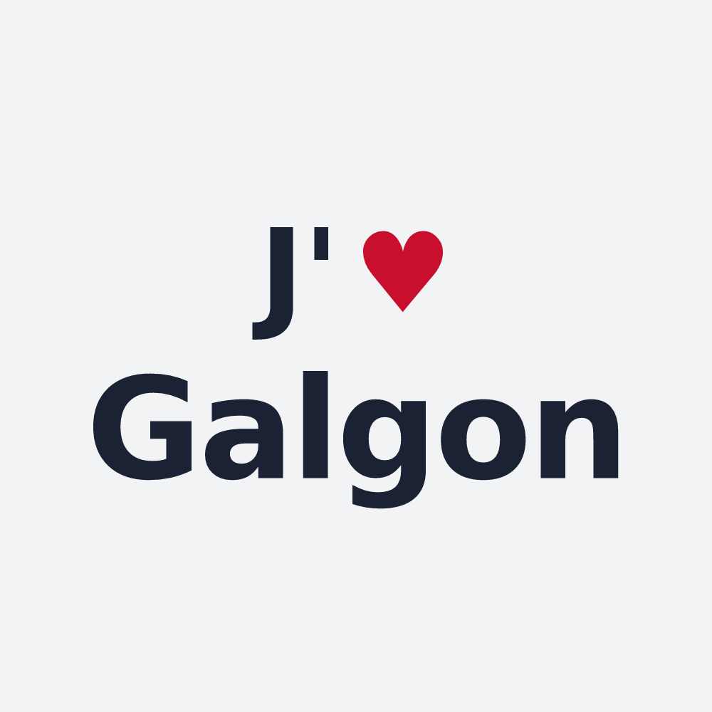 Poster personnalisé Galgon — design J'aime Galgon