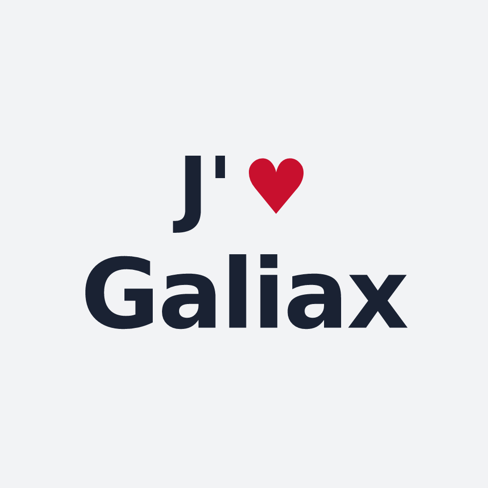 Poster personnalisé Galiax — design J'aime Galiax
