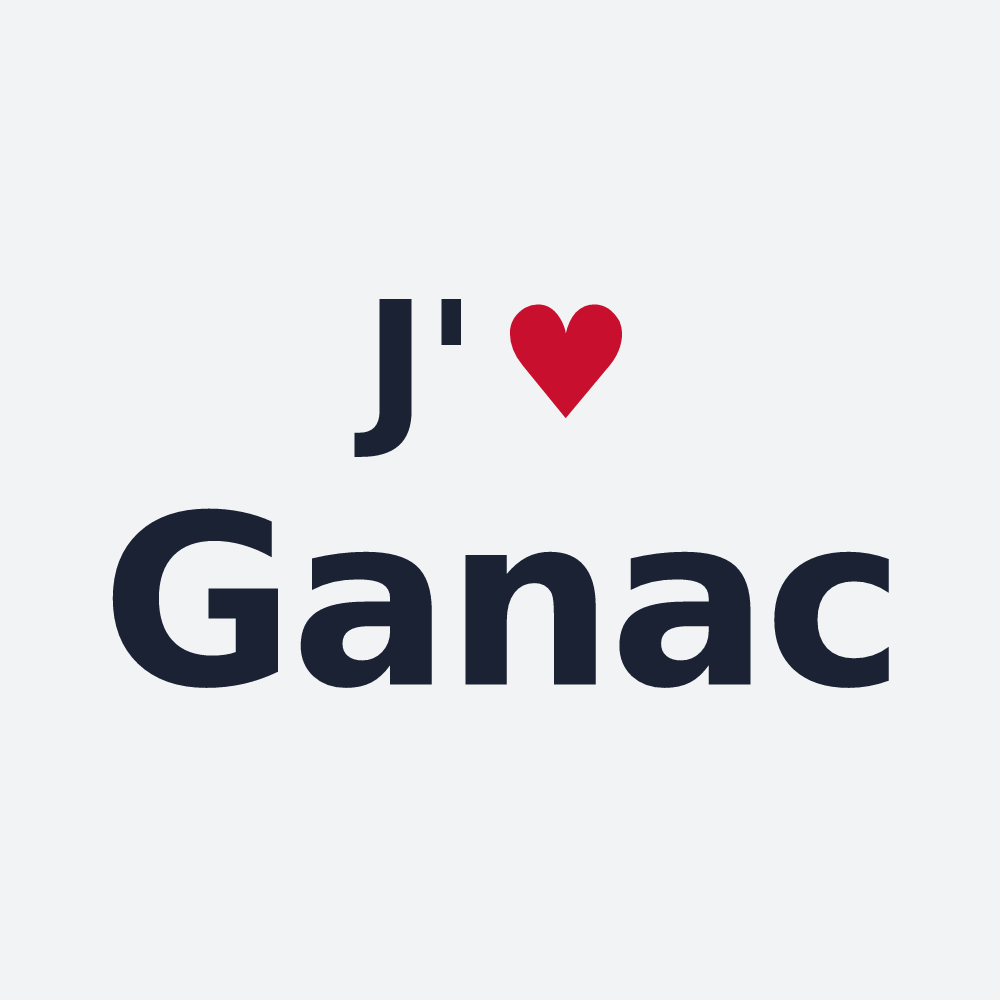 Poster personnalisé Ganac — design J'aime Ganac