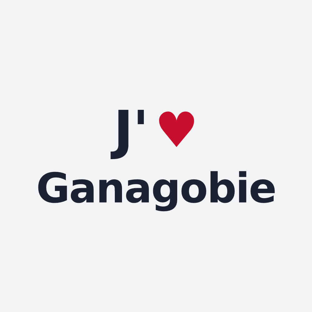 Poster personnalisé Ganagobie — design « J'aime Ganagobie » imprimé sur le poster