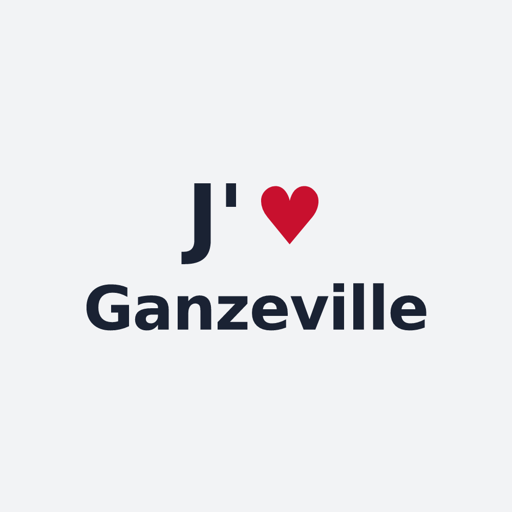 Poster personnalisé Ganzeville — design J'aime Ganzeville