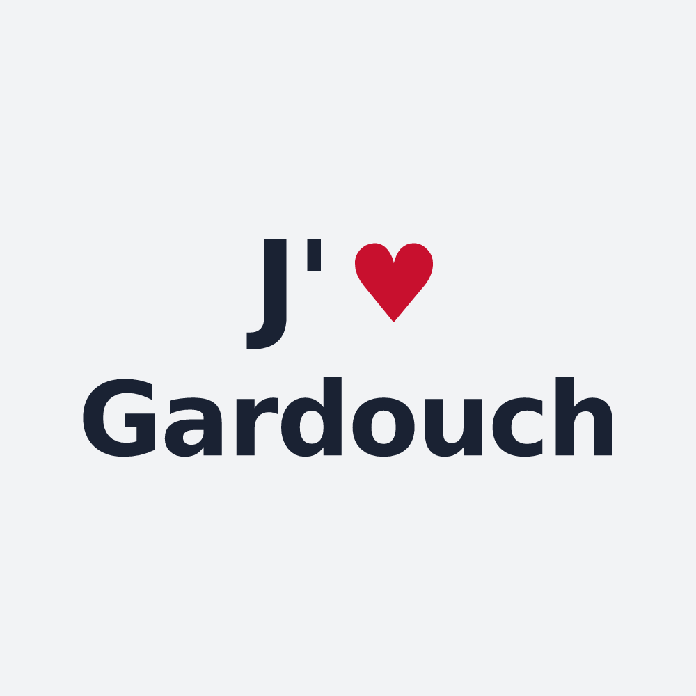 Poster personnalisé Gardouch — design « J'aime Gardouch » imprimé sur le poster