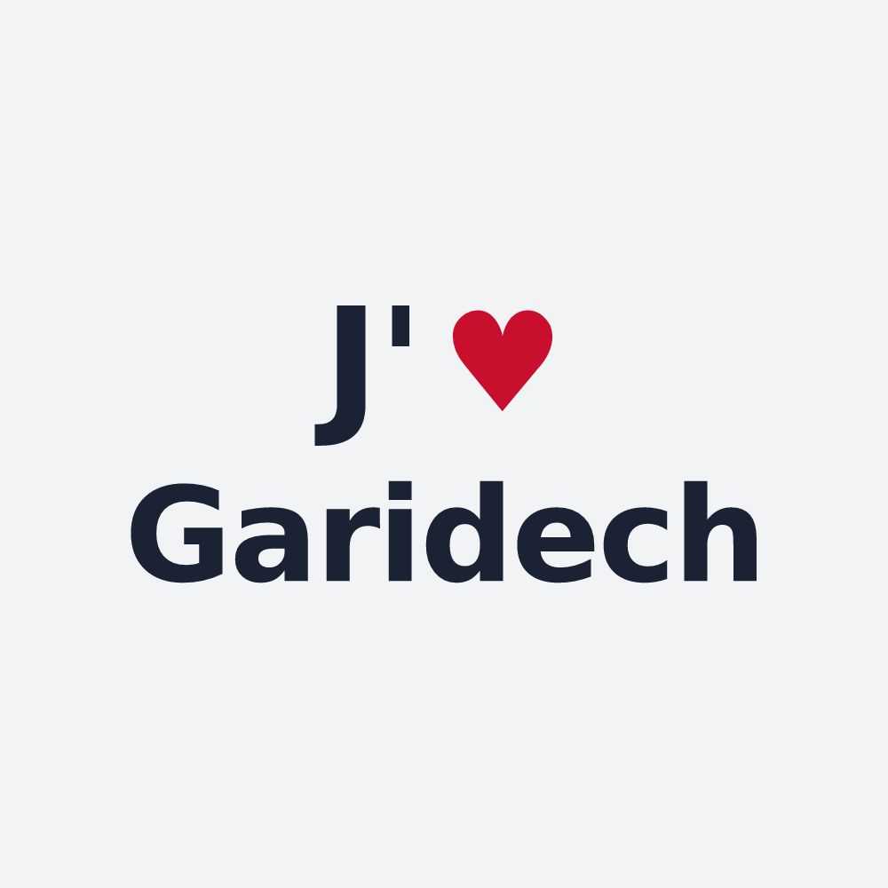 Poster personnalisé Garidech — design « J'aime Garidech » imprimé sur le poster