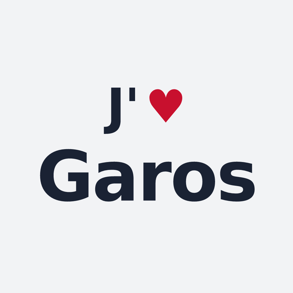 Poster personnalisé Garos — design « J'aime Garos » imprimé sur le poster