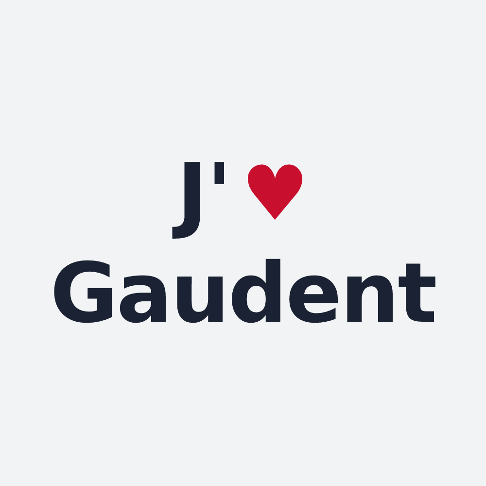 Poster personnalisé Gaudent — design « J'aime Gaudent » imprimé sur le poster
