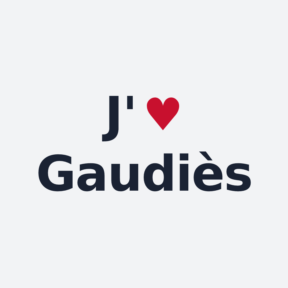 Poster personnalisé Gaudiès — design J'aime Gaudiès