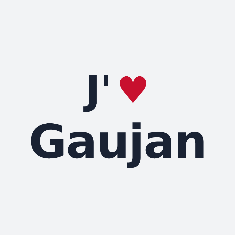 Poster personnalisé Gaujan — design « J'aime Gaujan » imprimé sur le poster