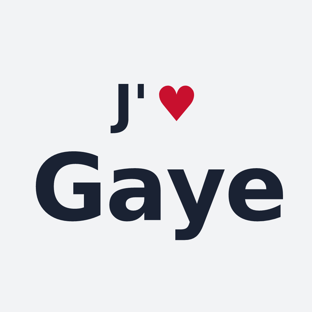 Poster personnalisé Gaye — design « J'aime Gaye » imprimé sur le poster