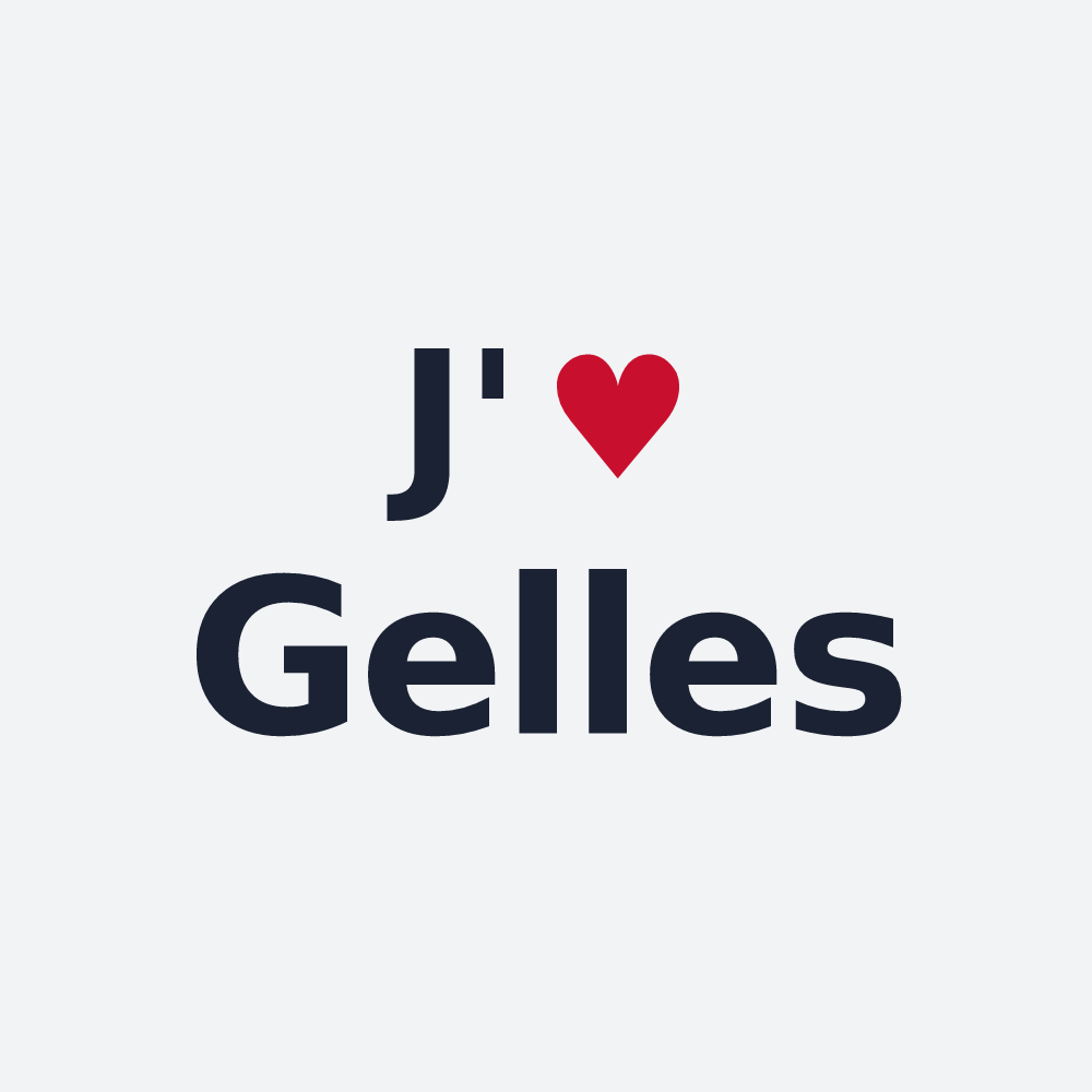 Poster personnalisé Gelles — design « J'aime Gelles » imprimé sur le poster
