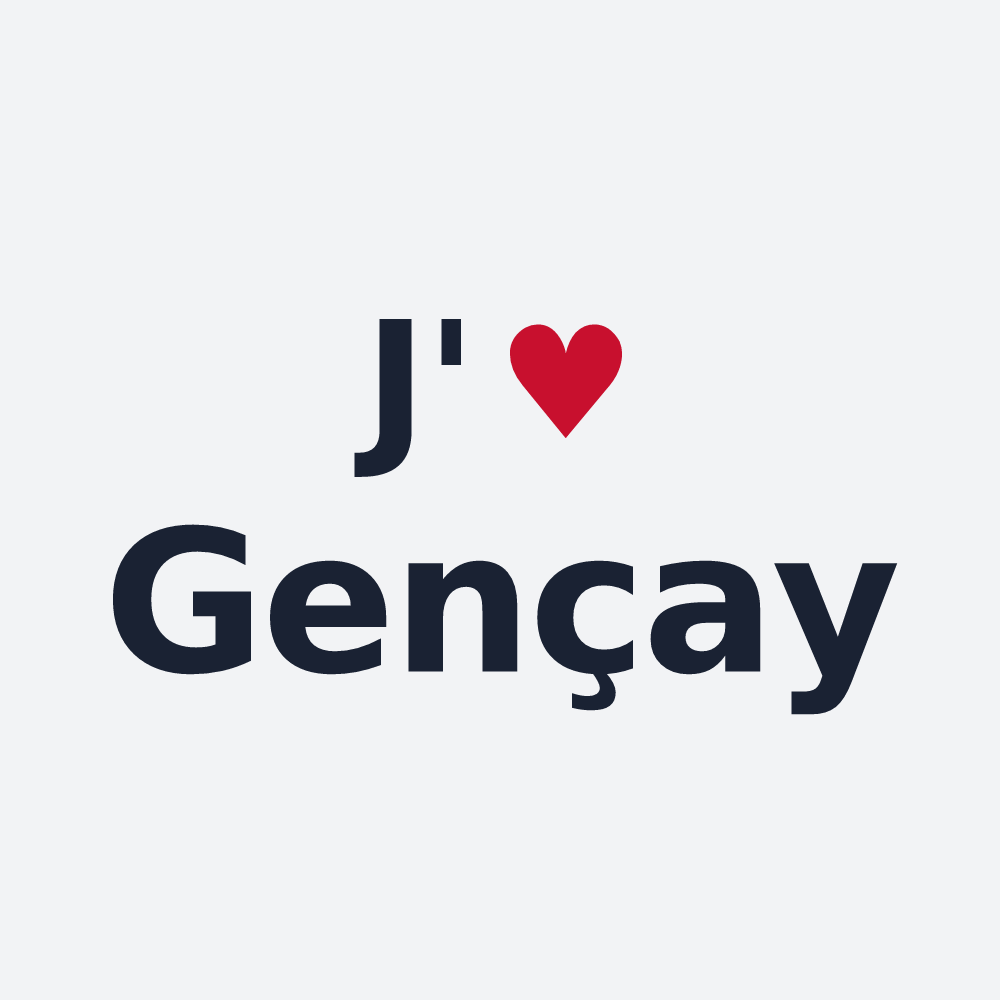 Poster personnalisé Gençay — design « J'aime Gençay » imprimé sur le poster