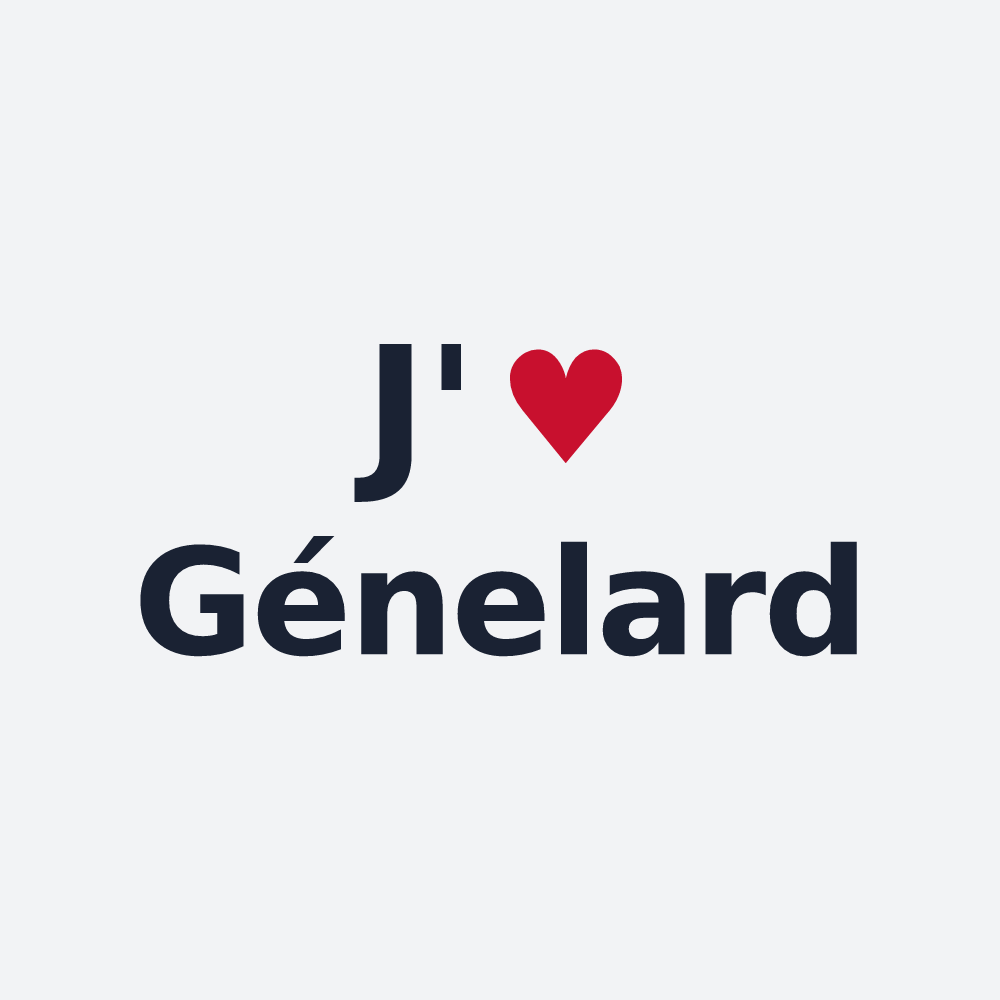 Poster personnalisé Génelard — design J'aime Génelard