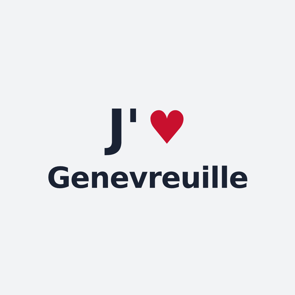 Poster personnalisé Genevreuille — design « J'aime Genevreuille » imprimé sur le poster
