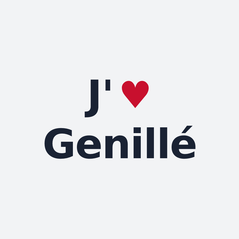 Poster personnalisé Genillé — design « J'aime Genillé » imprimé sur le poster
