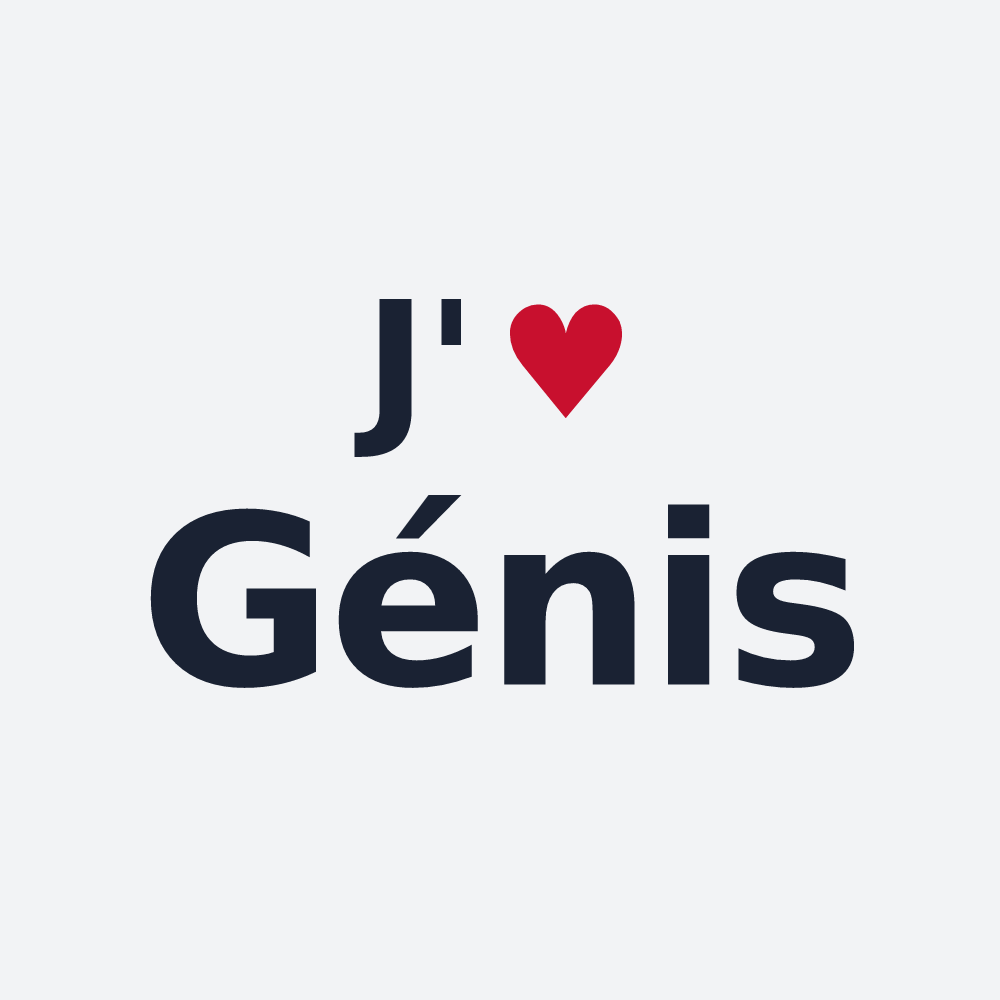Poster personnalisé Génis — design « J'aime Génis » imprimé sur le poster
