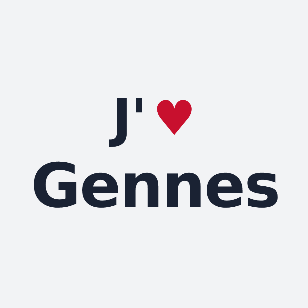 Poster personnalisé Gennes — design « J'aime Gennes » imprimé sur le poster