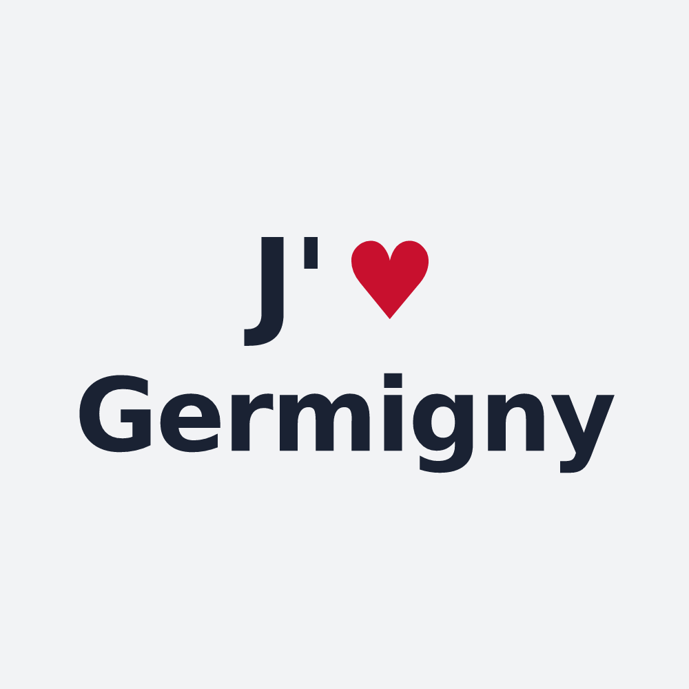 Poster personnalisé Germigny — design « J'aime Germigny » imprimé sur le poster