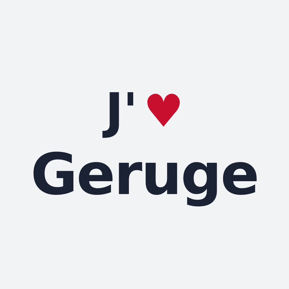 Poster personnalisé Geruge — design J'aime Geruge