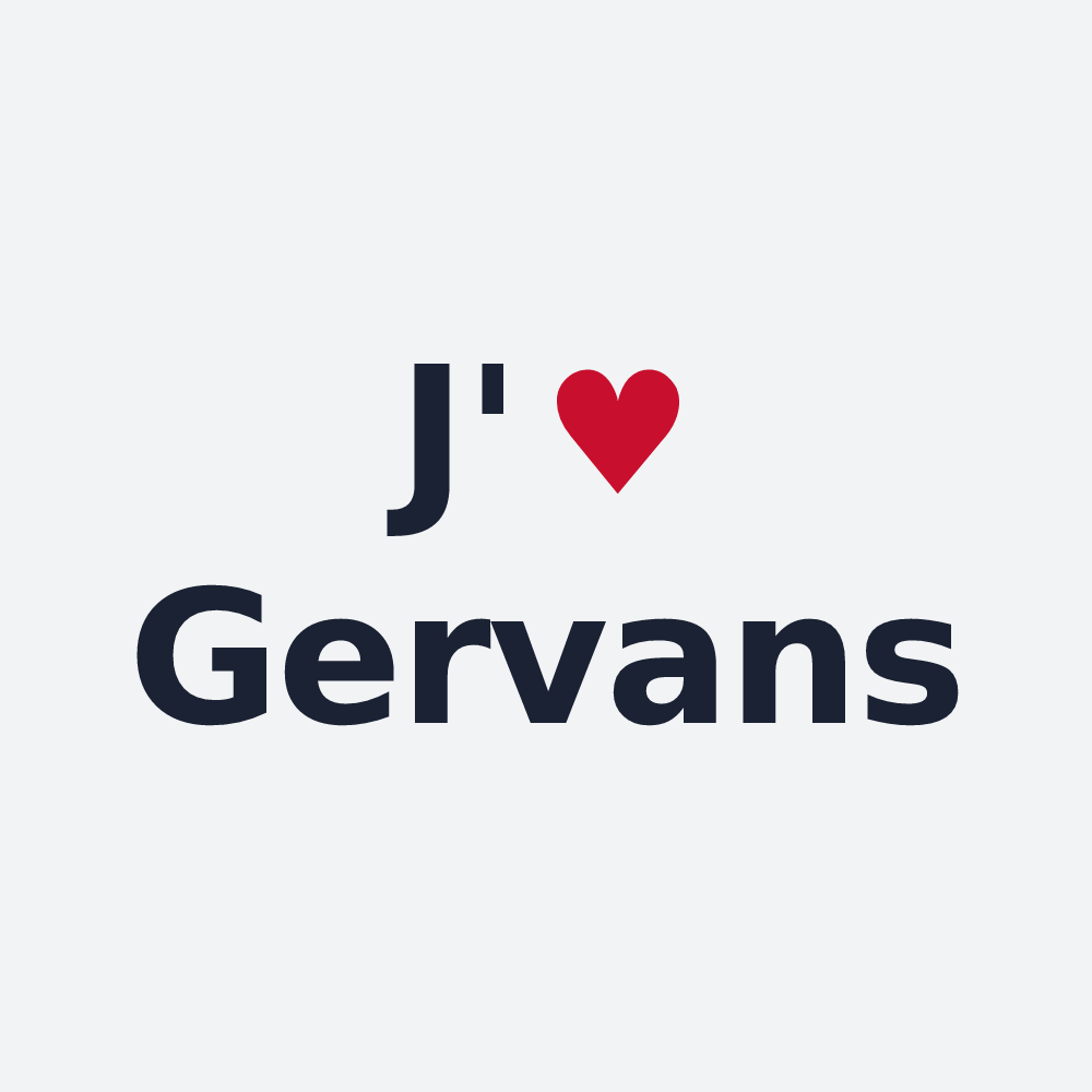 Poster personnalisé Gervans — design « J'aime Gervans » imprimé sur le poster
