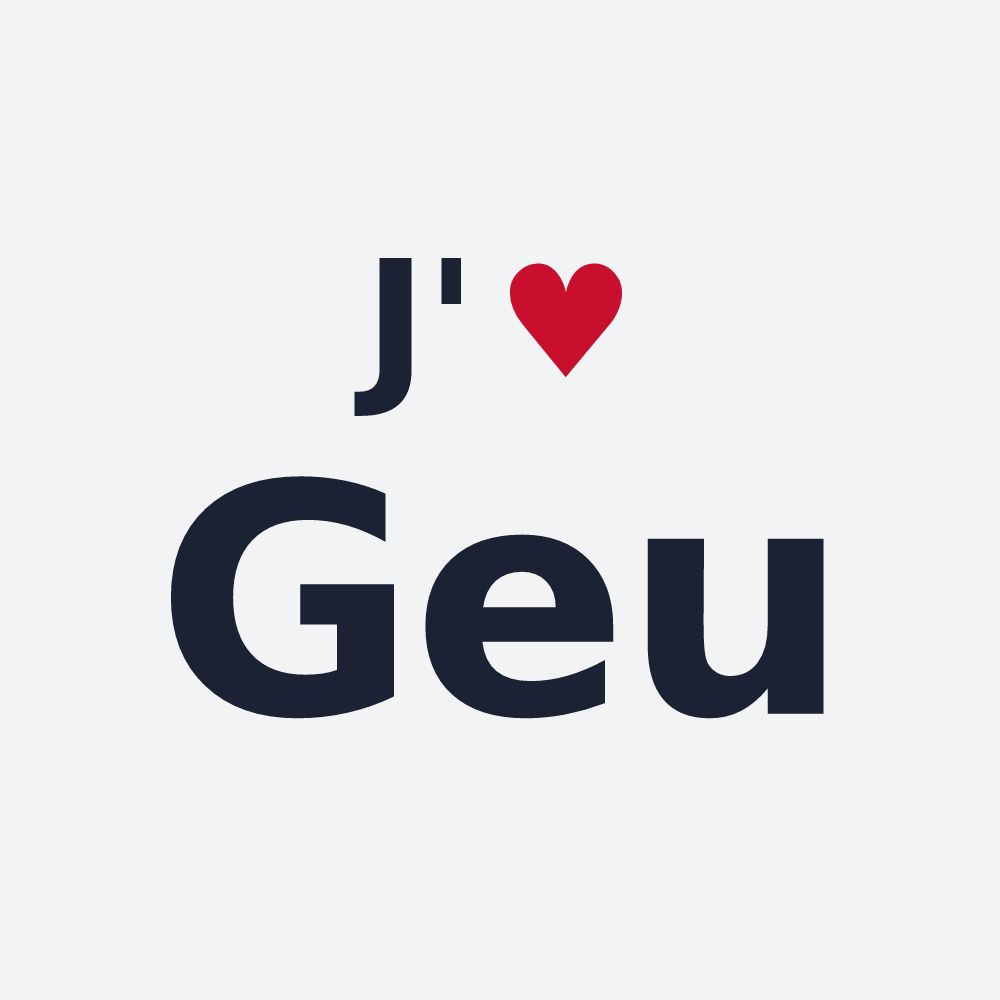 Poster personnalisé Geu — design « J'aime Geu » imprimé sur le poster
