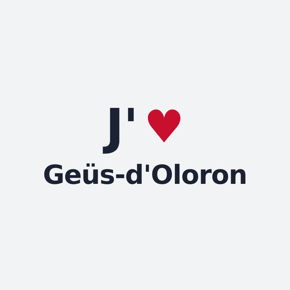 Poster personnalisé Geüs-d'Oloron — design J'aime Geüs-d'Oloron