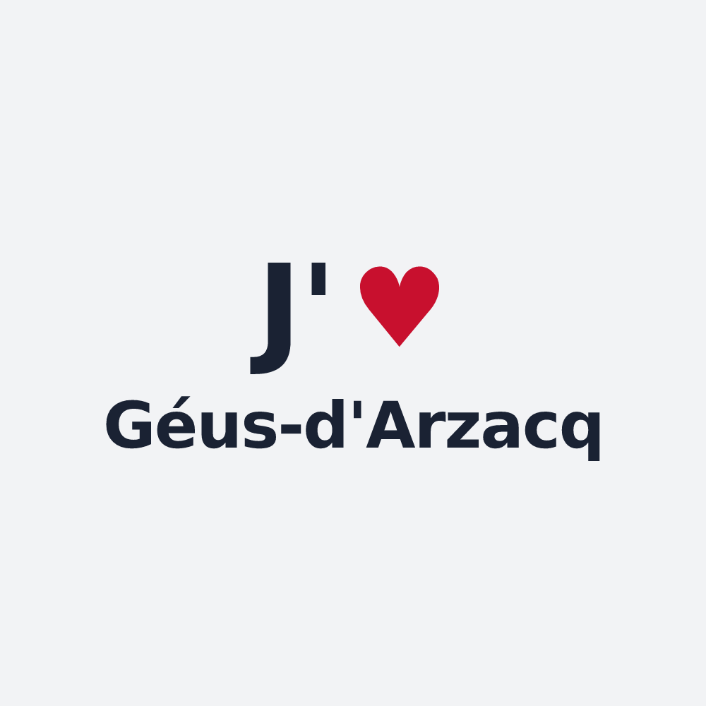 Poster personnalisé Géus-d'Arzacq — design J'aime Géus-d'Arzacq