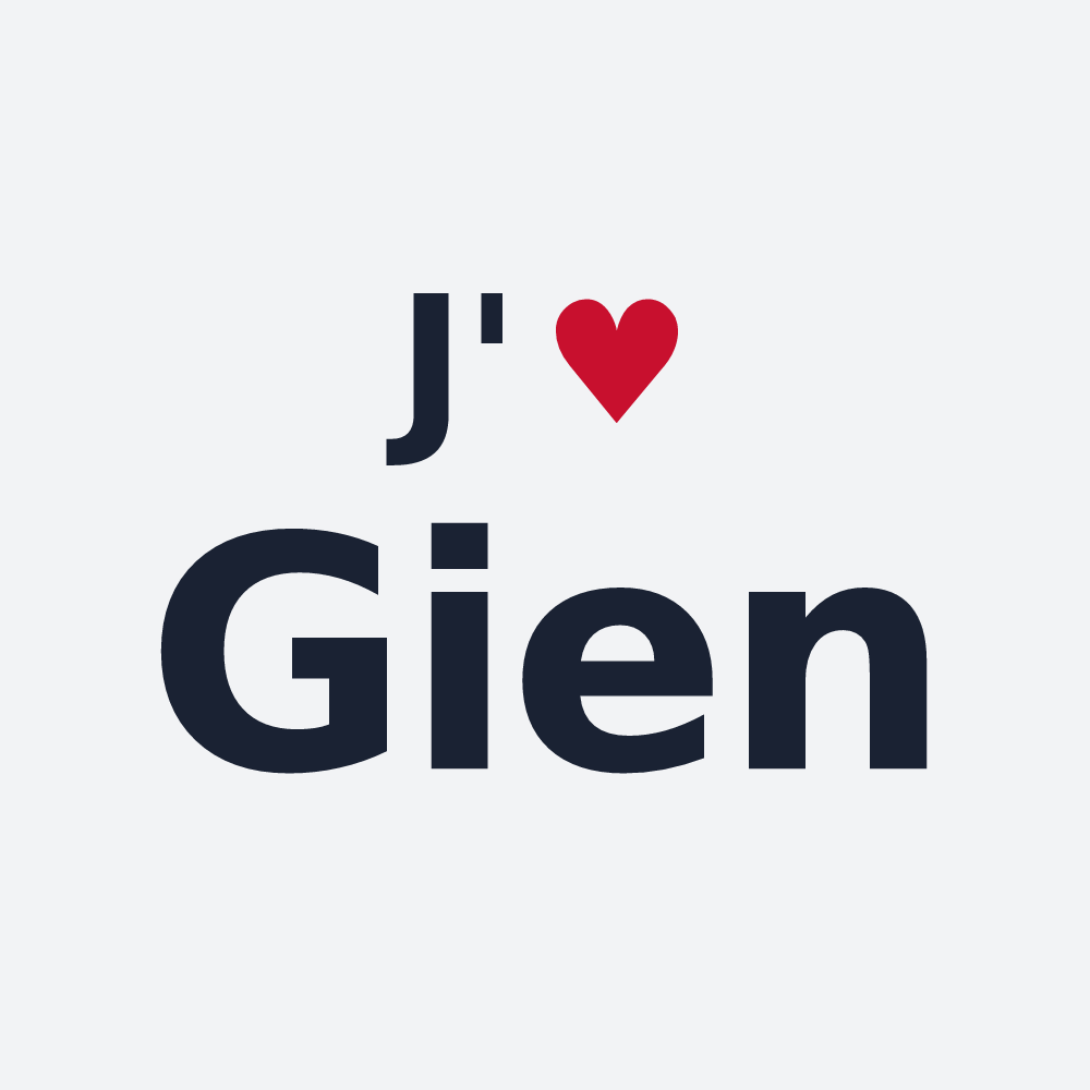Poster personnalisé Gien — design J'aime Gien