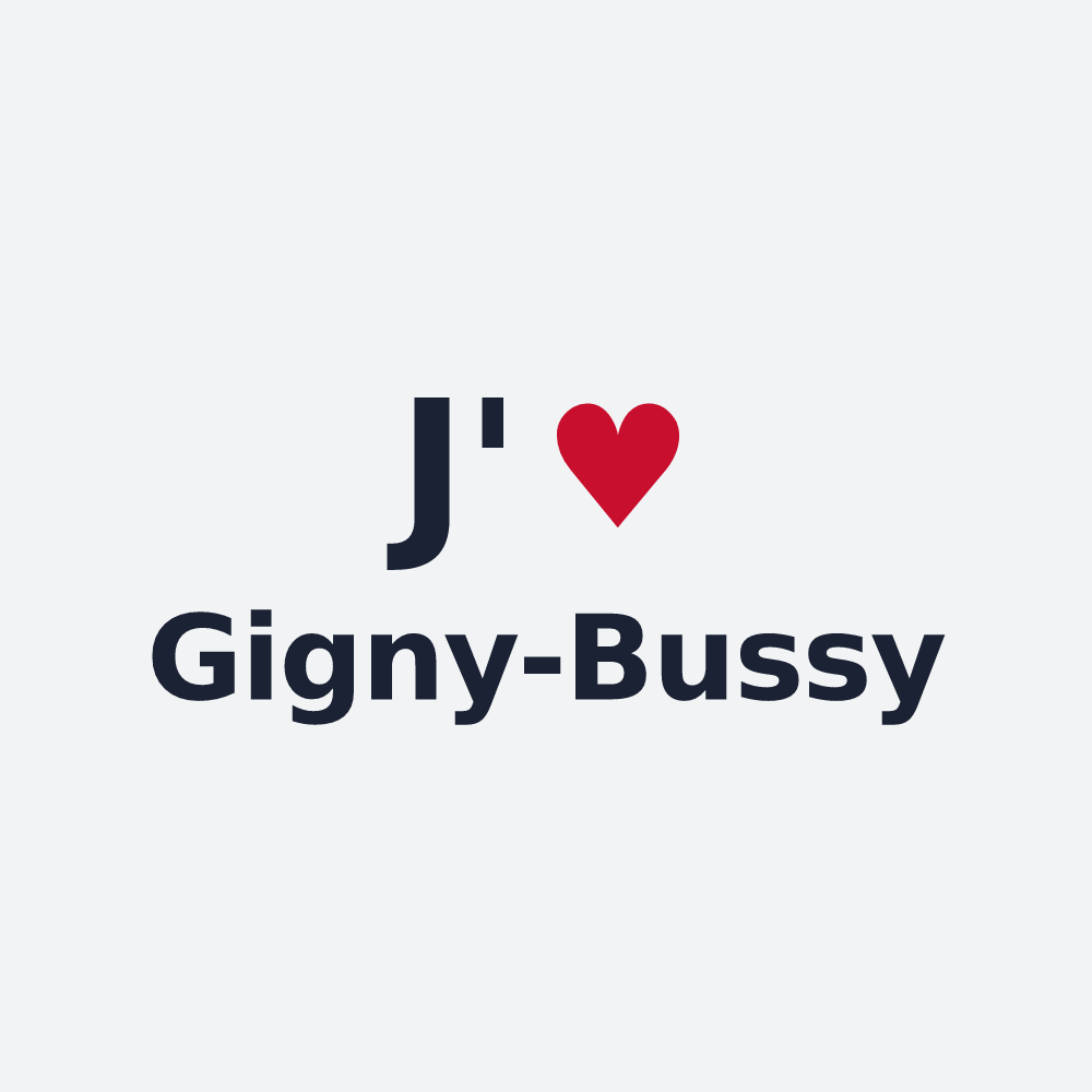 Poster personnalisé Gigny-Bussy — design J'aime Gigny-Bussy
