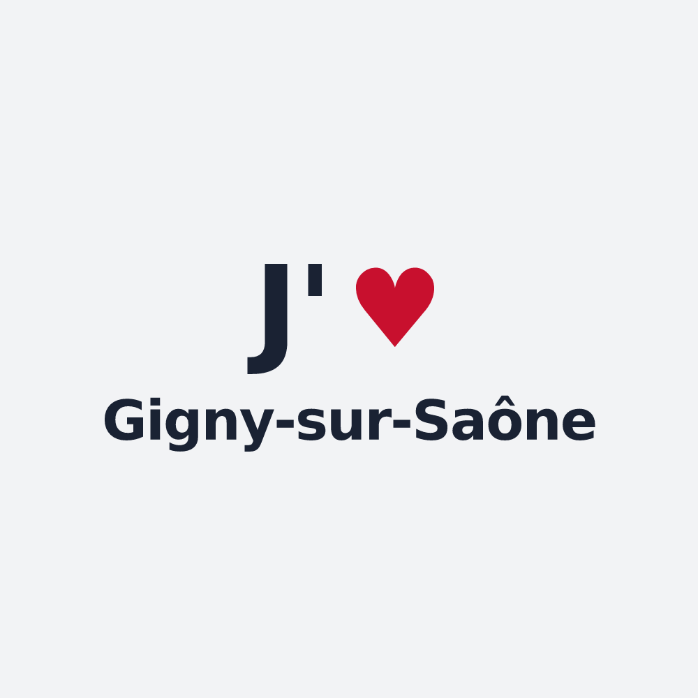 Poster personnalisé Gigny-sur-Saône — design J'aime Gigny-sur-Saône