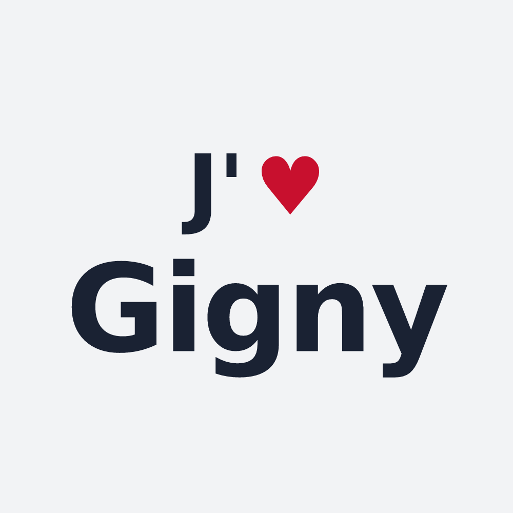 Poster personnalisé Gigny — design « J'aime Gigny » imprimé sur le poster