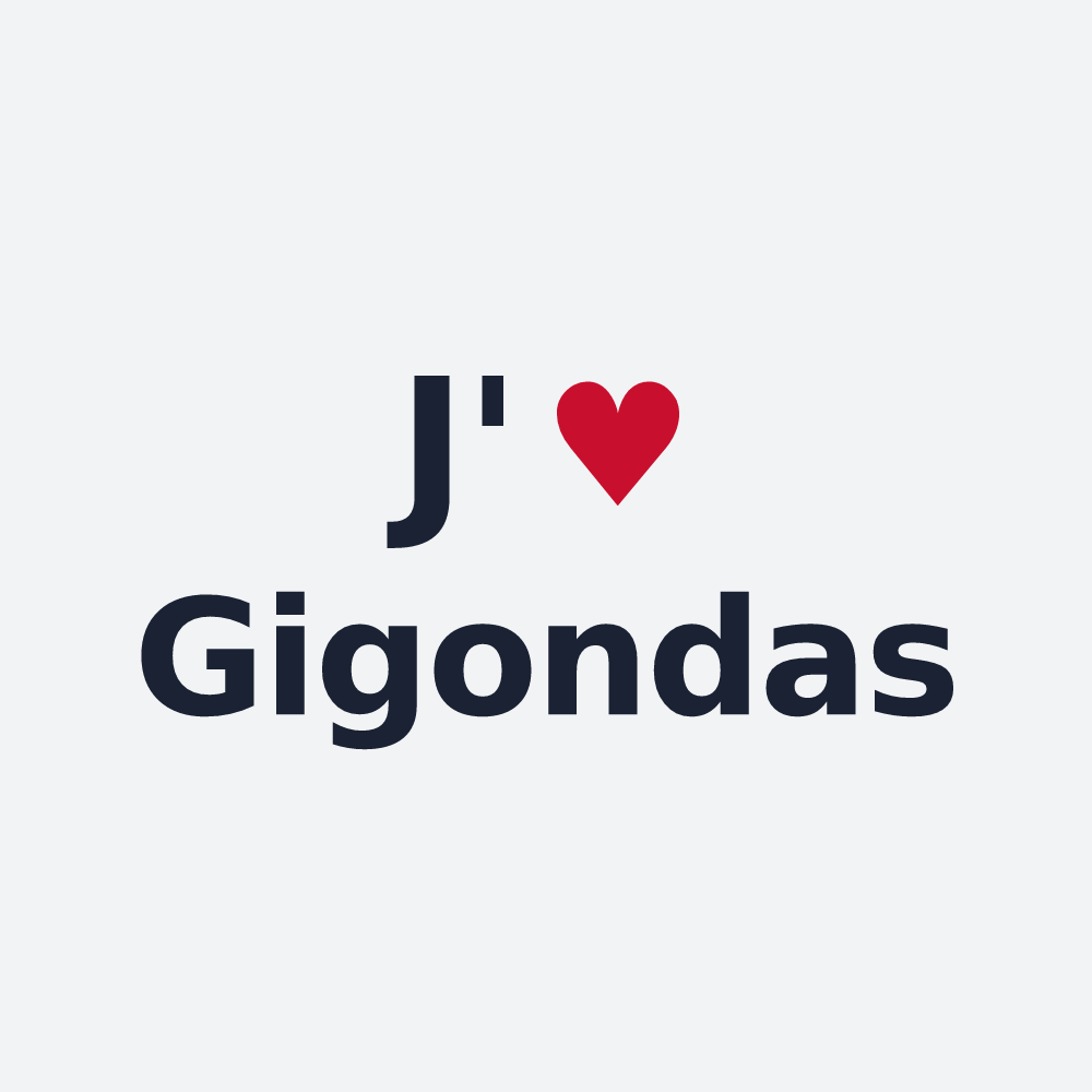 Poster personnalisé Gigondas — design « J'aime Gigondas » imprimé sur le poster