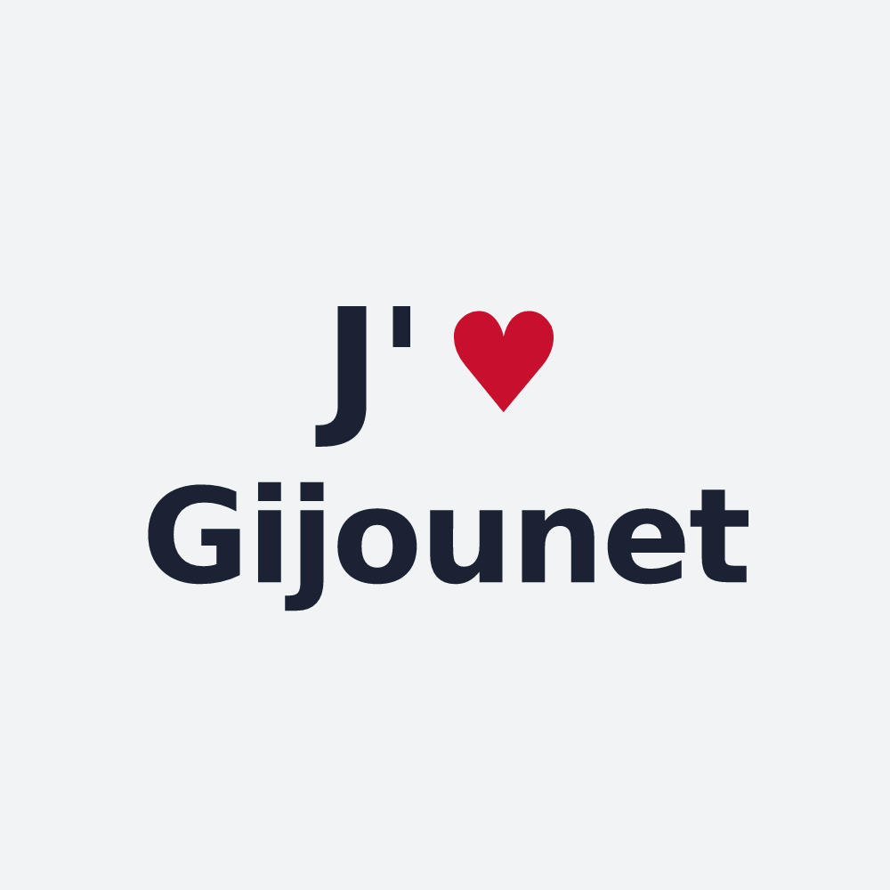 Poster personnalisé Gijounet — design « J'aime Gijounet » imprimé sur le poster