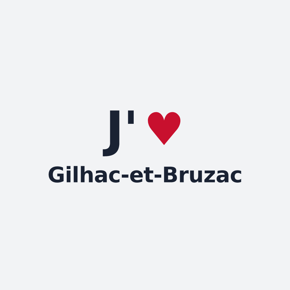 Poster personnalisé Gilhac-et-Bruzac — design « J'aime Gilhac-et-Bruzac » imprimé sur le poster