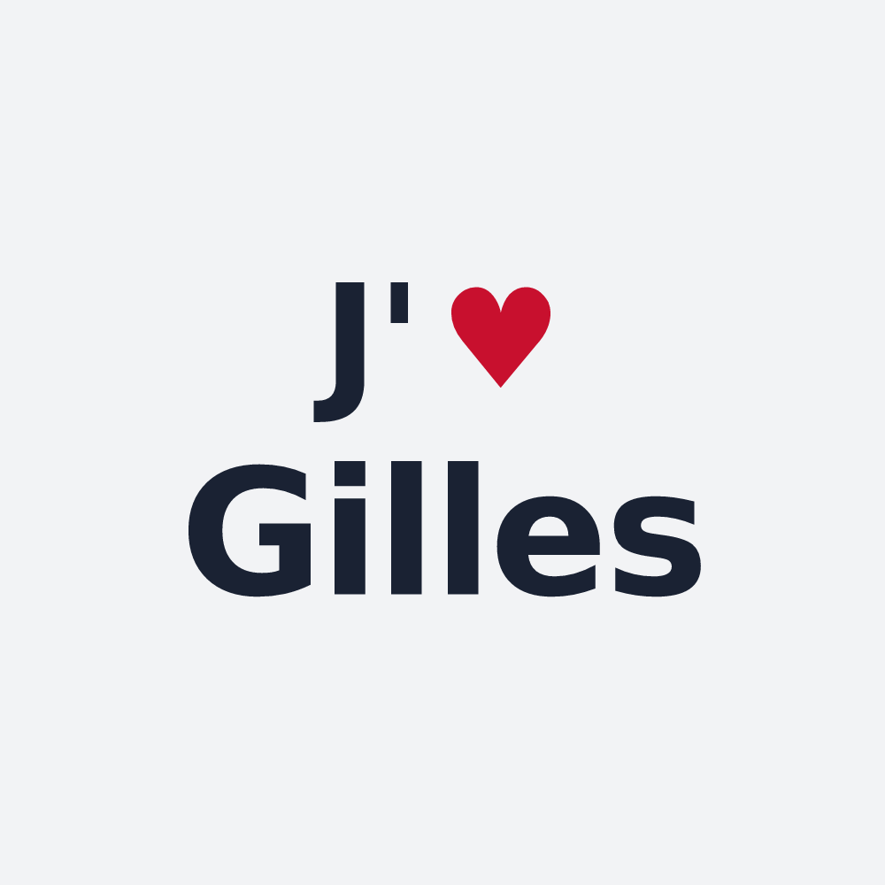 Poster personnalisé Gilles — design « J'aime Gilles » imprimé sur le poster